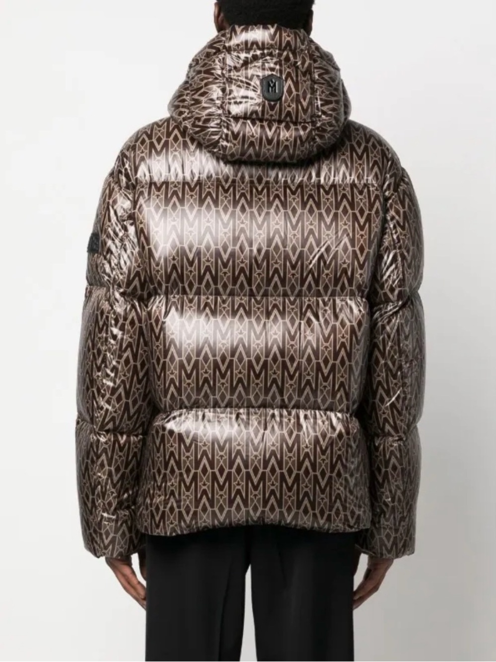100% Authentic Mackage Brown Monogram Puffer Jacket with Hood - Picture 2 of 14